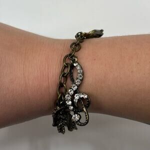 Bronze music themed charm bracelet